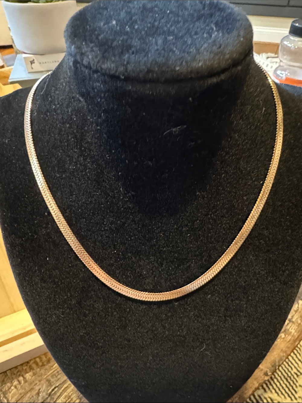 Vintage Elegant Rose Gold Herringbone Necklace - Women Jewelry